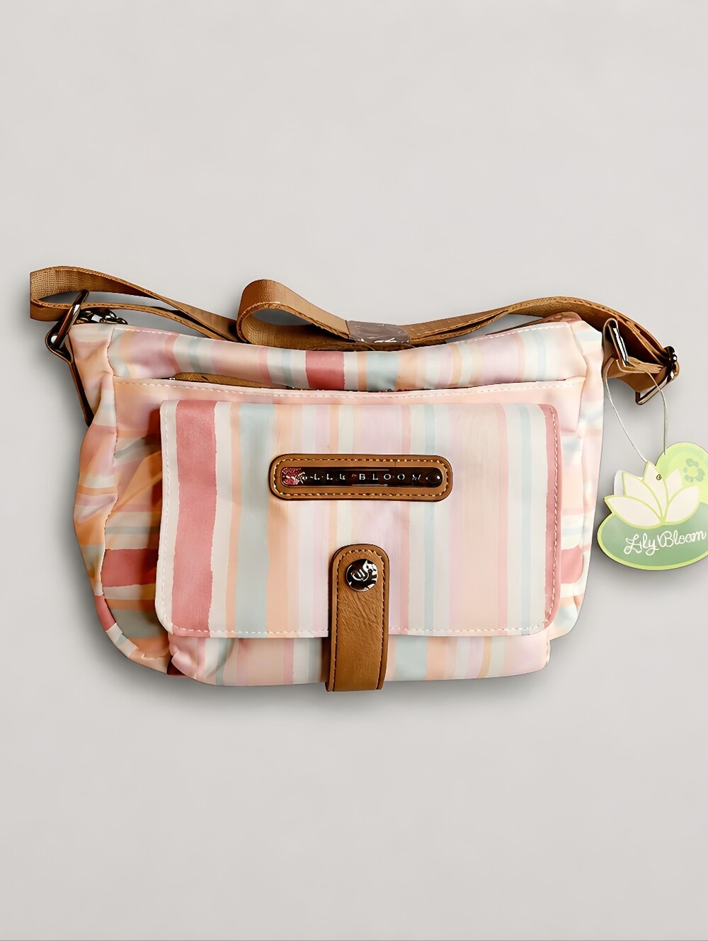Lily Bloom Pastel Striped Crossbody Bag
